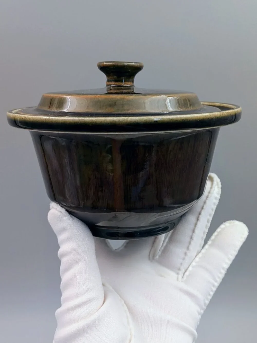 Midcentury Vintage Iroquois China Earth-tone Covered / Lidded Bowl